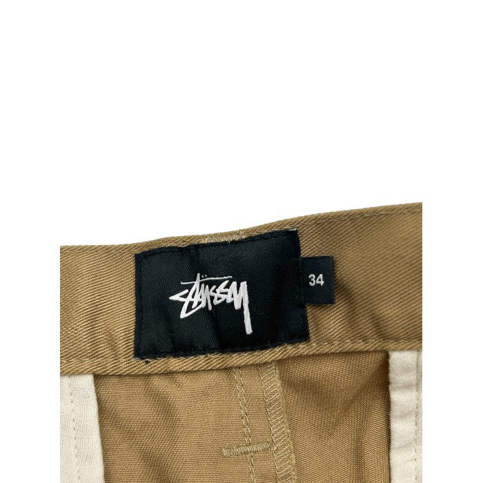 STUSSY ステューシー ストレート パンツ 34インチ ベージュ メンズ ボトムス カジュアル ズボン 中古 W４