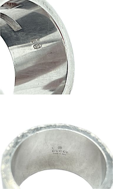 GUCCI グッチ シルバー925 ロゴ リング 10号 中古 1