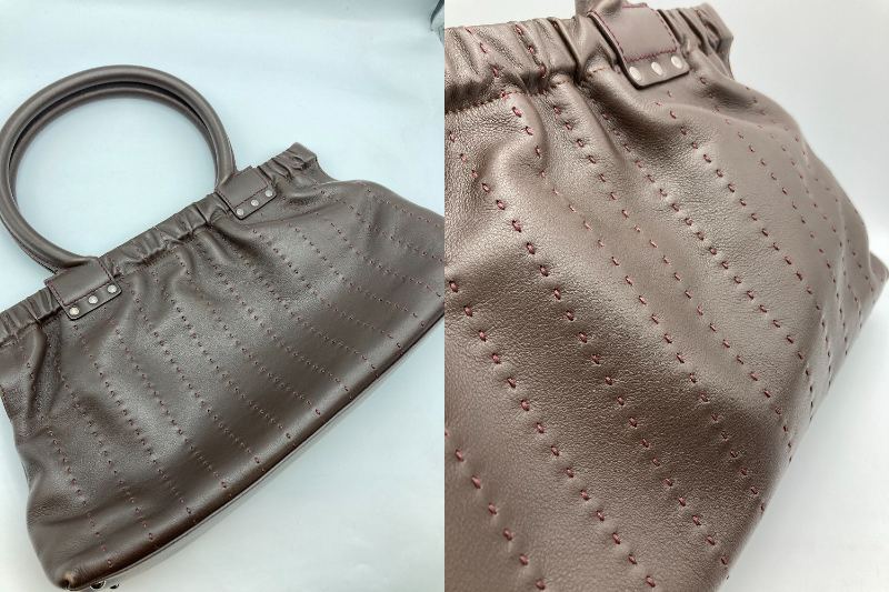 Salvatore Ferragamo サルヴァトーレ・フェラガモ ステッチ レザーハンドバッグ AQ-21 4844 中古 4