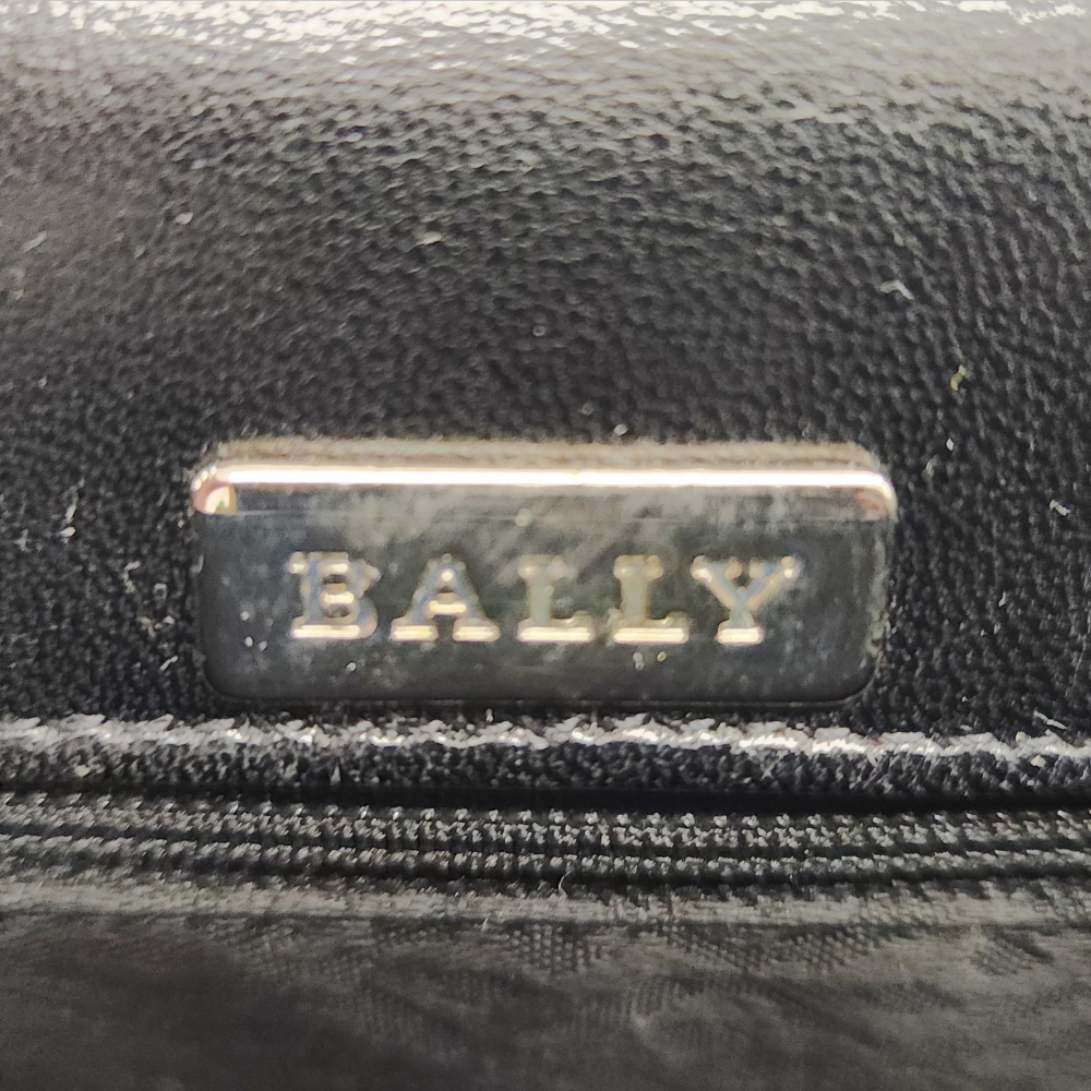 BALLY バリー レザー フォーマル ハンドバッグ レディース ブラック 冠婚葬祭 シルバー金具 中古 1