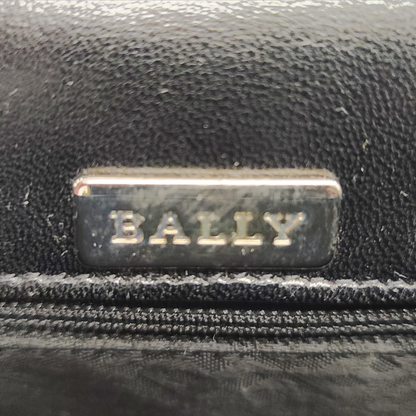 BALLY バリー レザー フォーマル ハンドバッグ レディース ブラック 冠婚葬祭 シルバー金具 中古 1