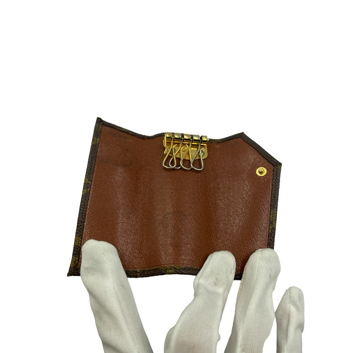 LOUIS VUITTON ルイヴィトン モノグラム ミュルティクレ4 キーケース ブラウン 中古 1