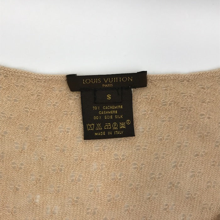 LOUIS VUITTON  ルイヴィトン カシミヤ シルク ニットトップス レディース S ベージュ セーター Vネック 中古 1