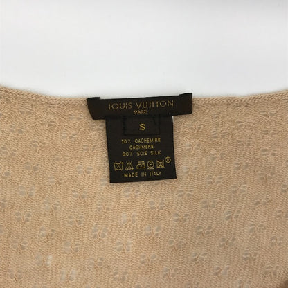 LOUIS VUITTON  ルイヴィトン カシミヤ シルク ニットトップス レディース S ベージュ セーター Vネック 中古 1
