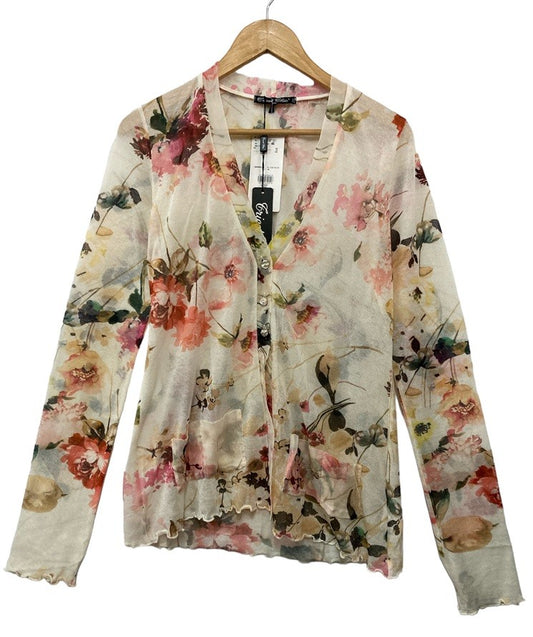 TRICOT CHIC トリコシック カーディガン レディース 花柄 イタリア製 中古 4