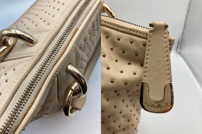 BALLY バリー スタッズ×レザー ハンドバッグ 中古 4