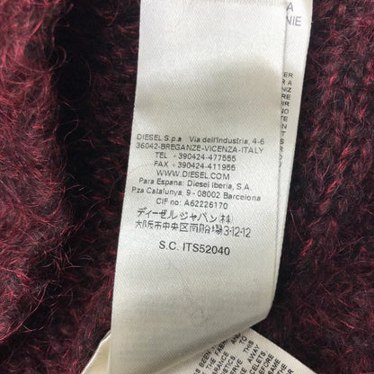 DIESEL ディーゼル フリンジ モヘヤニット チュニックワンピース レディース 秋冬 フリンジ モヘヤニット ダークレッド XS 中古 1