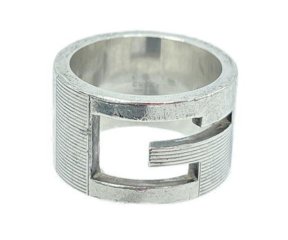 GUCCI グッチ シルバー925 ロゴ リング 10号 中古 1