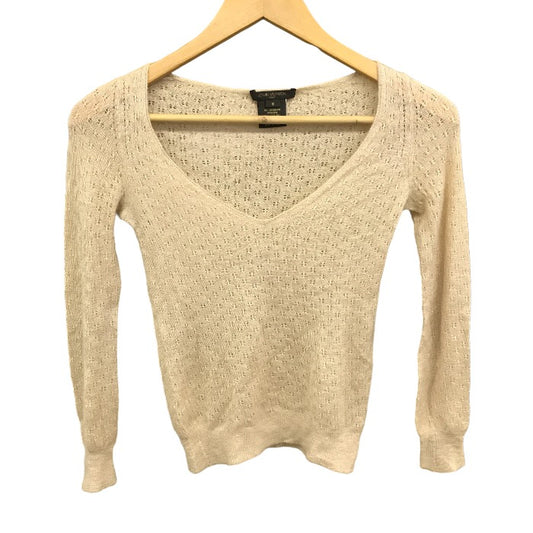 LOUIS VUITTON  ルイヴィトン カシミヤ シルク ニットトップス レディース S ベージュ セーター Vネック 中古 1