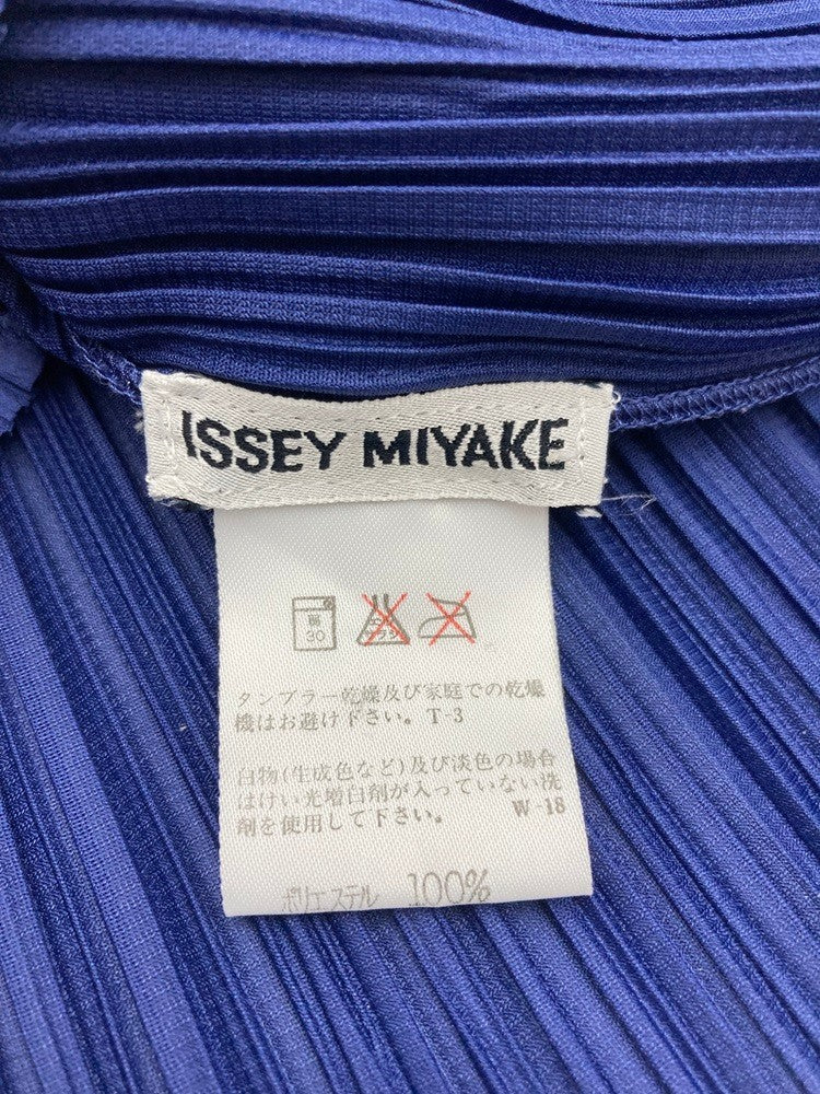 ISSEY MIYAKE イッセイミヤケ プリーツ カットソー ノースリーブ サイズM ネイビー 中古 D4